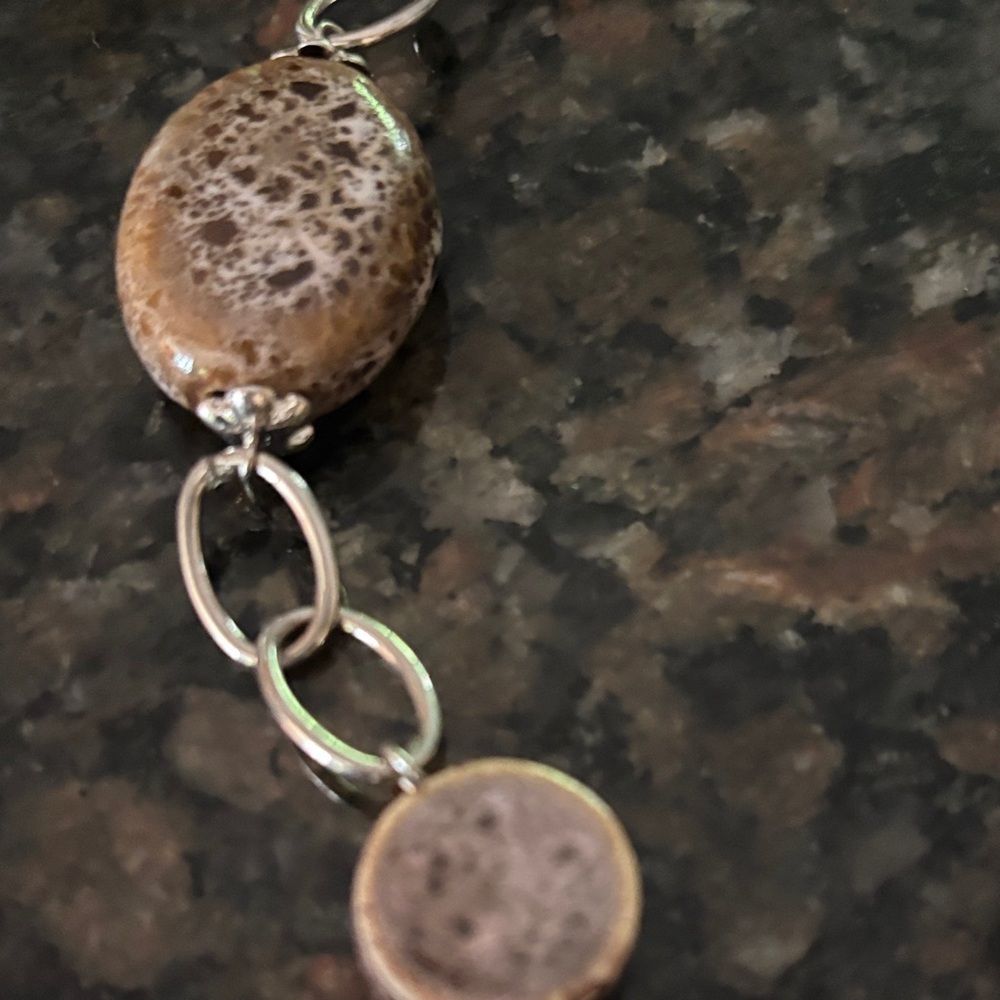 Chico's Silver and Brown Stone Necklace - Picture 3 of 4